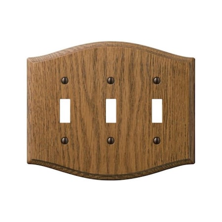 Livewire Country Wood 3 Toggle Wall Plate Oak LI152571